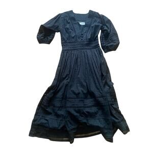 The Story Of - Australian Brand- black Midi Eyelet Dress - Adorable - Size 8